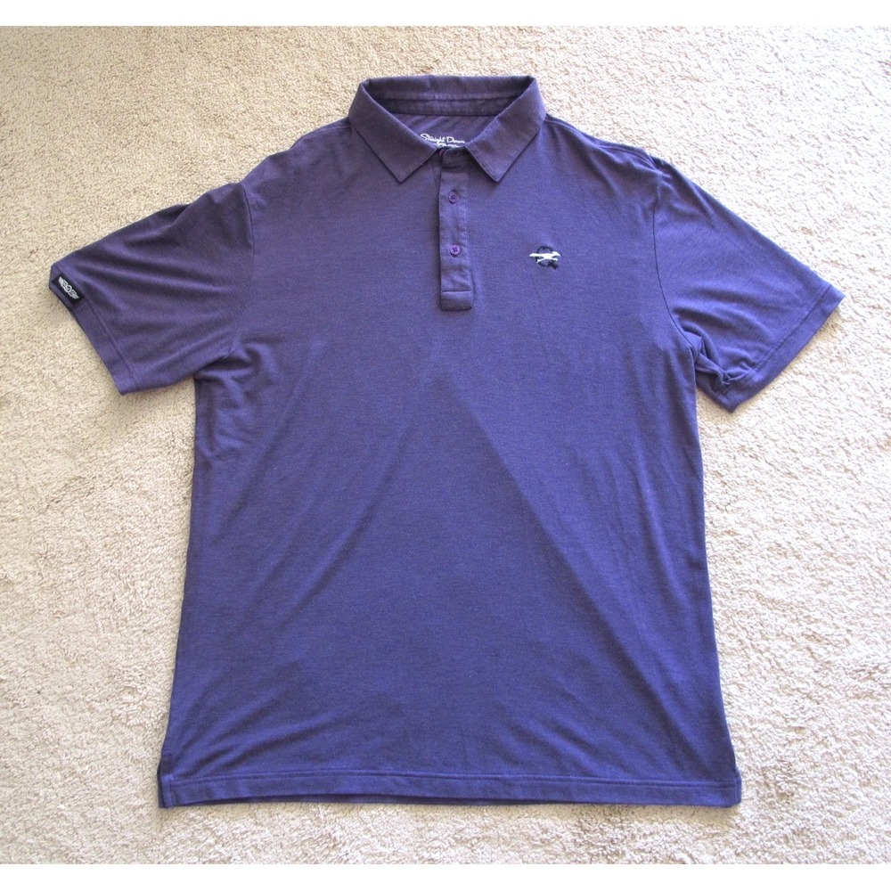 Straight Down Short Sleeve Performance Purple Polo Shirt Men's Medium Stretch‎